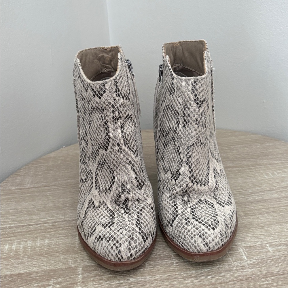 Maurices Beige Snakeskin Ankle Booties - Picture 2 of 4